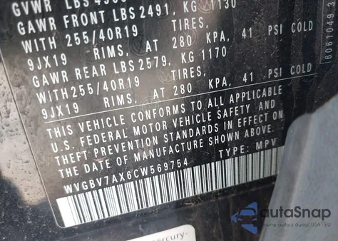 2012 Volkswagen Tiguan Sel from USA, damaged, VIN WVGBV7AX6CW569754